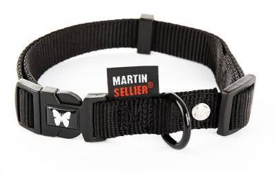 Martin Sellier : Collier Chien Fantaisie : Nylon Noir 70cm