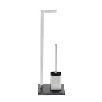 Ensemble wc sur pied en acier inox slate rock - anthracite / chrome