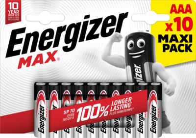 Pile Alcalines Max Aaa/lr03 Energizer - Le Lot De 10 Piles