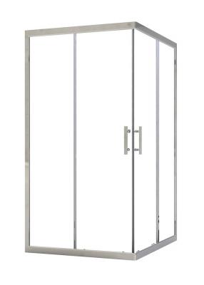 Fa&ccedil;ade EKLA - Fa&ccedil;ades d'angle 80x185x0,6cm - Verre tremp&eacute; - Finitions chrom&eacute;