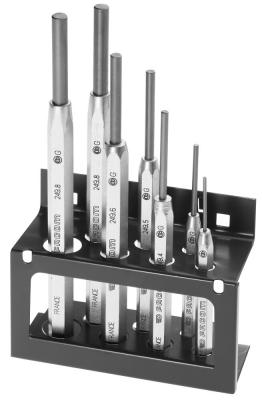 Jeu de 7 chasse-goupilles gain&eacute;s 2 &agrave; 8mm sur support - 249.JS7