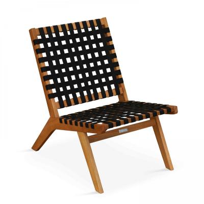 Oviala Fauteuil Relax en Bois d'eucalyptus Noir