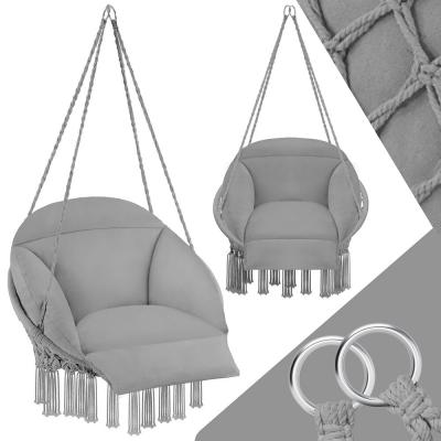 Fauteuil suspendu avec un coussin d&acute;assise &eacute;pais - gris