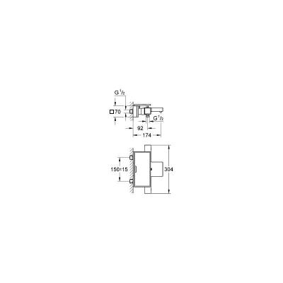 Grohtherm Cube  Mitigeur thermostatique bain/douche 1/2" (34502000)