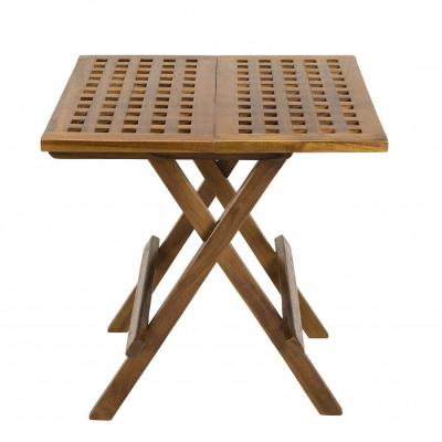Table De Jardin Carr&eacute;e En Teck ""troxi"" 50cm Naturel - Paris Prix Marron