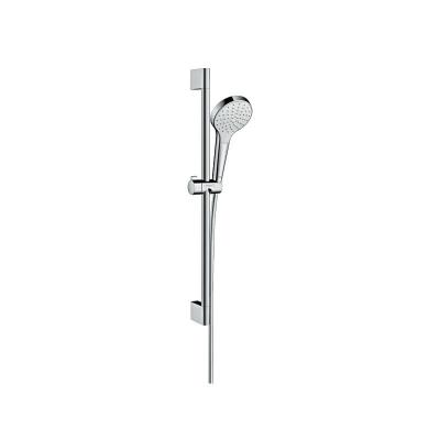 Set de douche 1jet avec barre Unica Croma 65 cm blanc/chrom&eacute; 