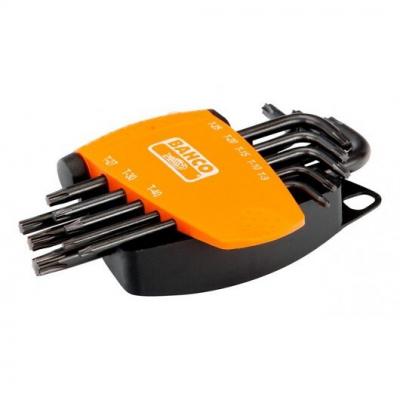 Jeu de 8 cl&eacute;s m&acirc;les TORX finition phosphat&eacute;e BE-9575 Bahco