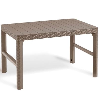 Table de jardin 2en1 Lyon Rattan 2 positions Beige Cappuccino