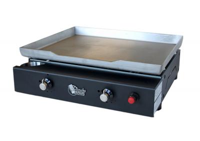 Plancha &agrave; gaz lagos 2 feux - Plaque inox et caisson epoxy - LA12F