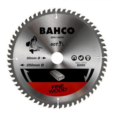Lame de scie circulaire Diam 250 x 30 mm 60 dents pour bois 8501-28SW