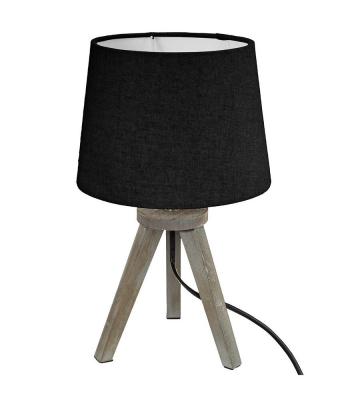 Cr&eacute;ateur d'int&eacute;rieur - Lampe &agrave; Poser Tr&eacute;pied en Bois Alexis 31cm Noir