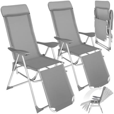 Tectake Lot de 2 chaises de jardin en aluminium avec nuque rembourr&eacute;e