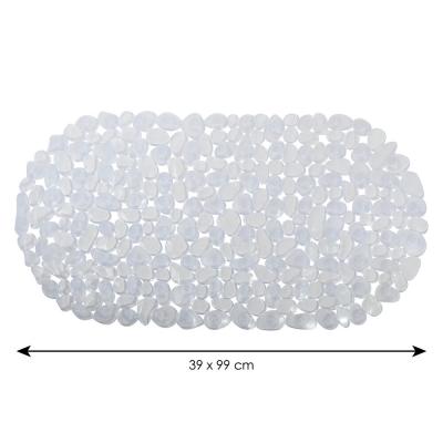 Tapis fond de baignoire MSV - 99 x 39 cm - Galet transparent