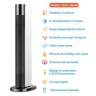 Radiateur soufflant d'appoint colonne OPTIMEO OCE-C05-2200