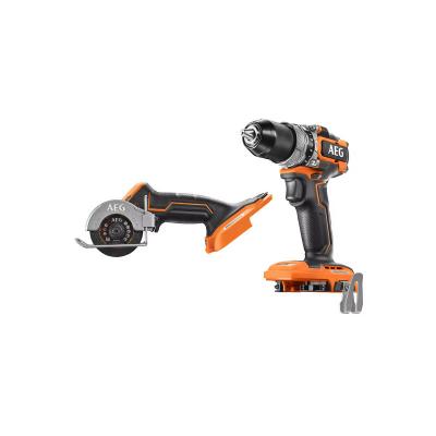 Pack AEG Perceuse &agrave; percussion - Mini scie multi-mat&eacute;riaux - 18 V - Subcompact - Brushless