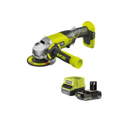 Pack RYOBI Meuleuse d'angle R18AG-0-18 V OnePlus - 1 batterie 2.0Ah - 1 chargeur rapide RC18120-120