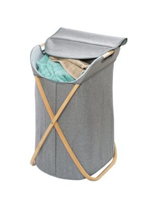 WENKO Panier &agrave; linge Bahari - Panier &agrave; linge Capacit&eacute;: 79 l, Bambou, 40 x 68 x 46 cm, Marron