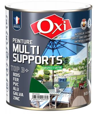 Peinture satin&eacute;e multi-supports TOP3 Oxi - Vert mousse - 0,5 l