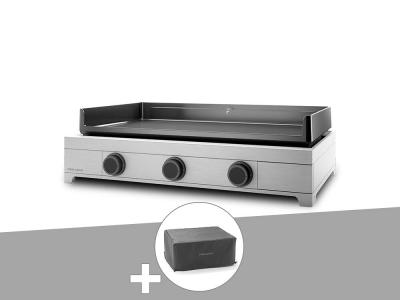 Plancha gaz Modern 75 inox avec housse - FORGE ADOUR - Gris