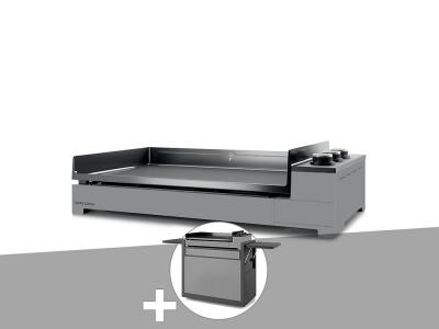 Forge Adour - Plancha gaz Premium 75 acier avec chariot Gris