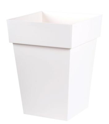Pot de fleur Toscane pop 39x39x53cm carr&eacute; 51L - Blanc