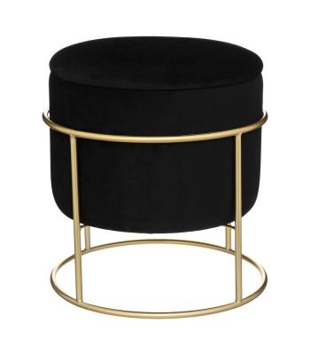 Pouf & coffre de rangement ""eliane"" 44cm noir