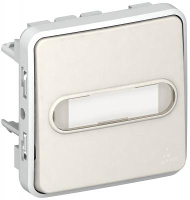Legrand - Poussoir porte-&eacute;tiquette lumineux (voyant fourni) Plexo - Blanc