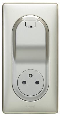 LEGRAND - Celiane kit prise 2 p&ocirc;les + terre + USB plaque titane