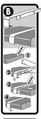 Profil de jonction Bord a Bord - Plan de travail 38mm - Forme 2 quarts de rond