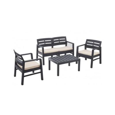 Salon de jardin KZ GARDEN 4 pi&egrave;ces Canap&eacute; 2 places + 2 fauteuils + Table basse