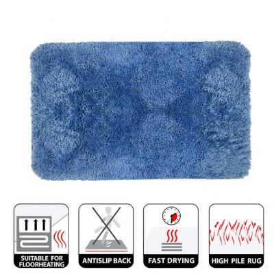 Spirella - Tapis de bain Microfibre highland 55x65cm Bleu ciel - Bleu