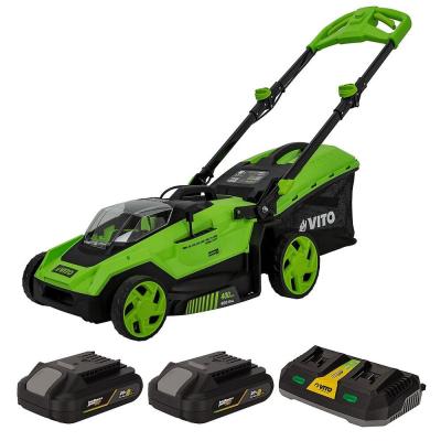 Tondeuse 40V -2 Batteries lithium 2.0Ah Chargeur Double Moteur Brushless Gazon 500m2 VITO