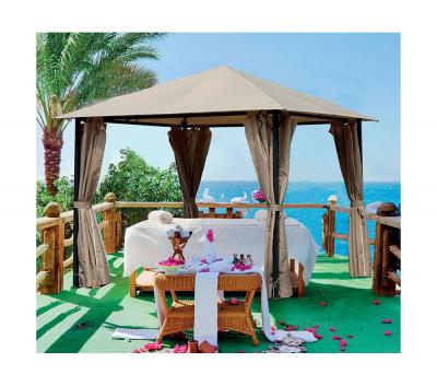 Tonnelle de jardin avec rideaux evora - l. 300 x l. 300 cm - marron