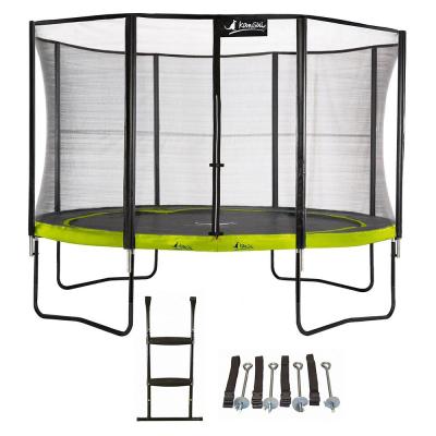 Trampoline de jardin 365 cm + filet de s&eacute;curit&eacute; + &eacute;chelle + kit d'ancrage PUNC