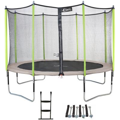 Trampoline de jardin 365 cm + filet de s&eacute;curit&eacute; + &eacute;chelle + kit d'ancrage JUMPI
