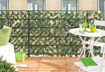 Treillis brise-vue - Osier et feuilles synth&eacute;tiques - 1x2m