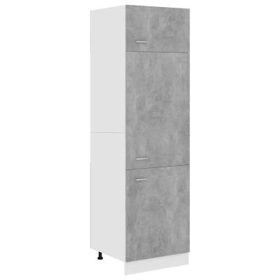 Armoire de r&eacute;frig&eacute;rateur Gris b&eacute;ton 60x57x207 cm Agglom&eacute;r&eacute;