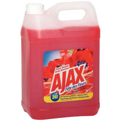 Nettoyant multi-usages ajax fleurs rouges - bidon de 5 litres - ajax