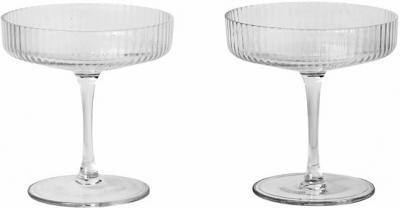 Carafe & verre - Set de 2 coupes &agrave; Champagne RIPPLE Transparent