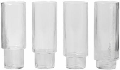 Ripple Long Drink Glasses Set of 4 Clear - Ferm Living