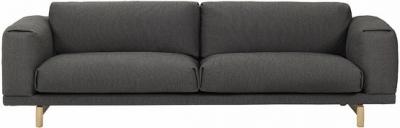Canap&eacute; 3 places Rest tissu Vancouver 13 gris anthracite - Muuto