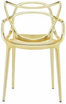 Chaise avec accoudoirs dor&eacute;e Masters - Kartell