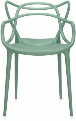 Chaise avec accoudoirs verte Masters - Kartell