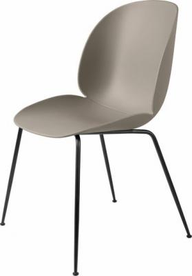 Chaise - BEETLE Beige Noir mat Polypropyl&egrave;ne, acier, patins plastique