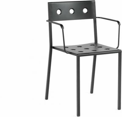 Chaise de jardin avec accoudoirs en acier anthracite Balcony - HAY
