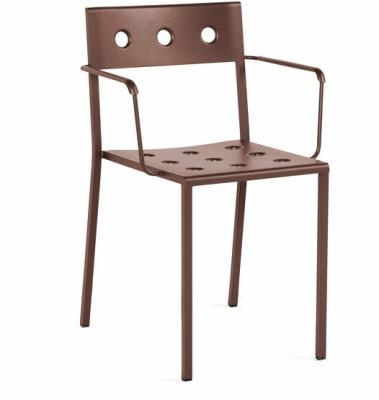 Chaise de jardin avec accoudoirs en acier rouge Balcony - HAY