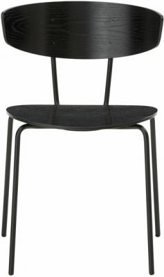 Chaise empilable bois et m&eacute;tal Herman Noir - Ferm Living