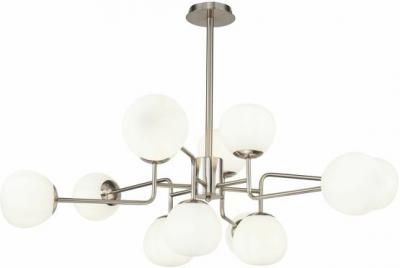 Lustre avec 12 sph&egrave;res en m&eacute;tal argent&eacute; Erich - Maytoni