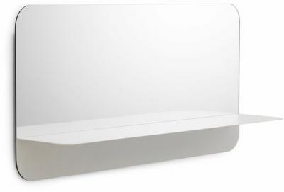 Normann Copenhagen miroir Horizon avec &eacute;tag&egrave;re blanche horizontale