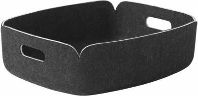 Panier de rangement recycl&eacute; anthracite Restore Tray - Muuto